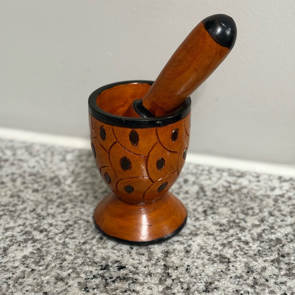 Hand Made Wooden Mortar and Pestle from Grand Turk